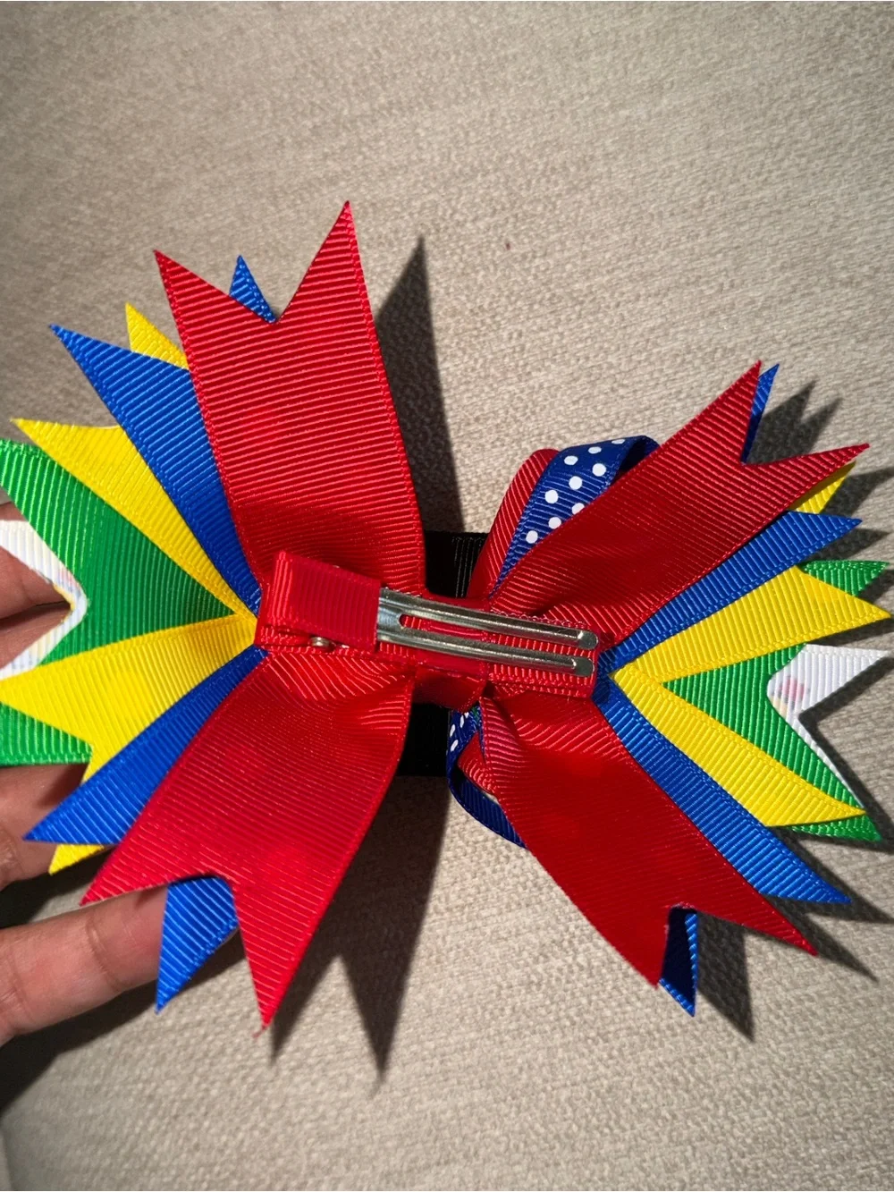 Colorful ABC School Ribbon Hair Bow